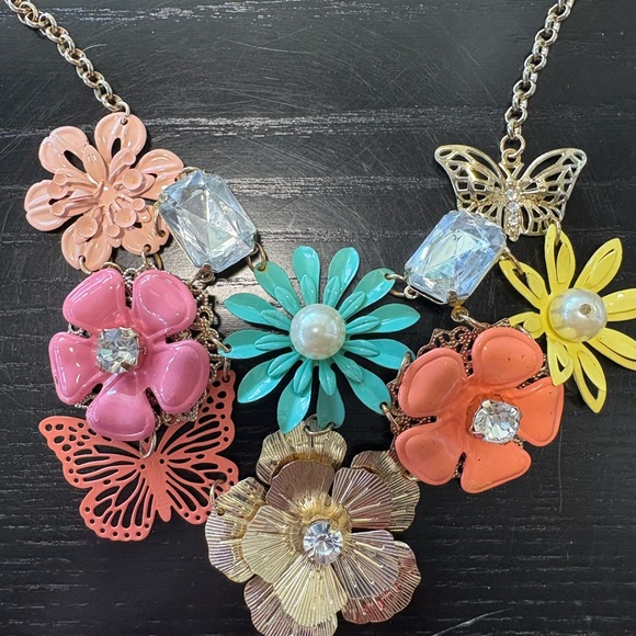 Pink and Blue Necklace and Bracelet, Elegant Jewelry - Picture 2 of 7